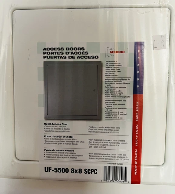 Acudor Z90808SCWH UF-5500 Puerta de Acceso de Metal 8 x 8 Blanco NUEVO