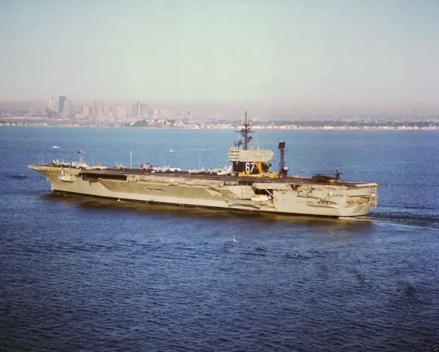 USS John F. Kennedy aircraft carrier entering Boston harbor - New 8x10 Photo