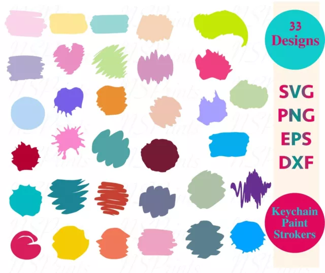 33 Paint brush stroke svg bundle hand drawn, brush stroke svg png, keychain svg
