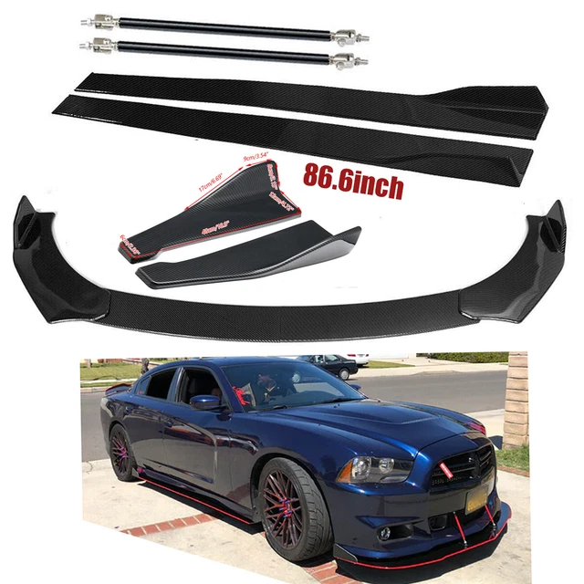 CARBON FIBER FRONT Bumper Spoiler+Side Skirt+Rear LipS For Dodge