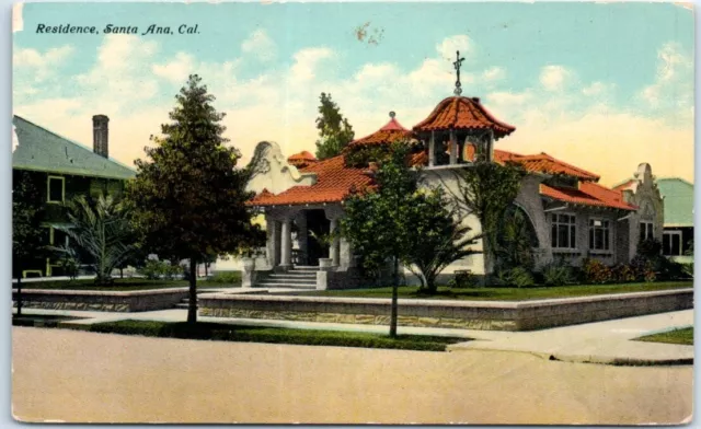 Postcard - Residence, Santa Ana, California, USA