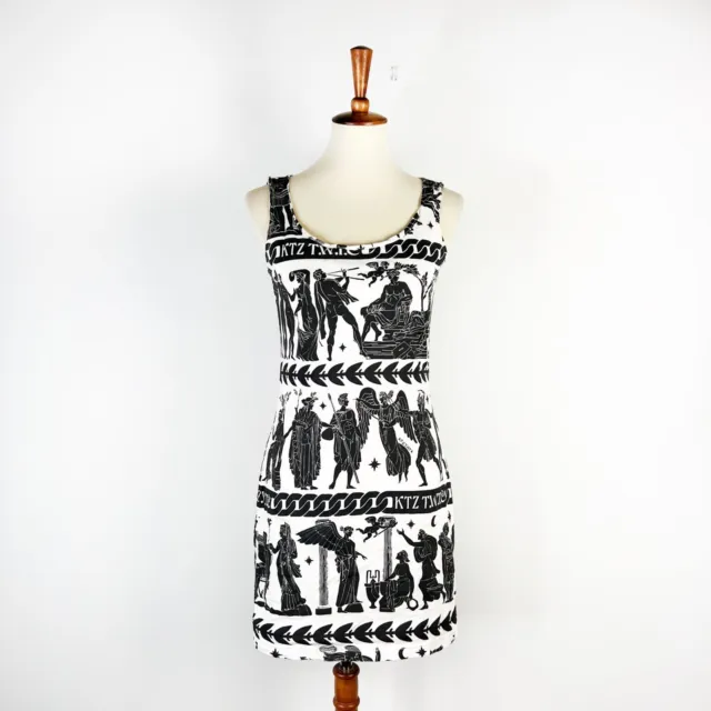 KTZ Kokon To Zai black and white Greek gods mini dress Size UK Medium or US 6/8