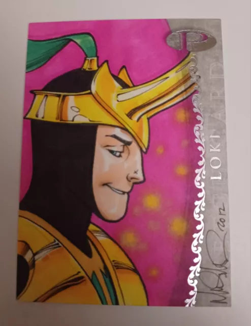 2012 Marvel Premier Base Sketch Card Of Loki By Mike S Miller