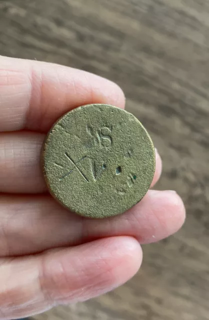 18Th Century. Brass Coin Weight For An English Silver Crown Of George Iii.