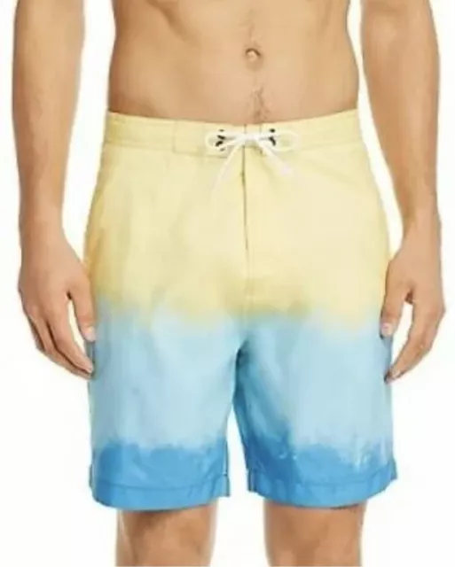 Trunks Surf Swim Co Dip-Dye Swami Swim Trunks Mens Large Sunny Blue NWT