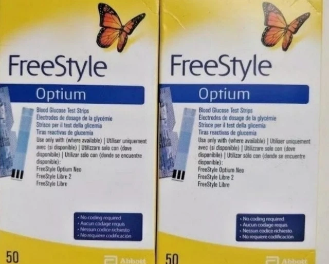 FreeStyle Optium Pack de 100 Tiras Reactivas de Glucosa