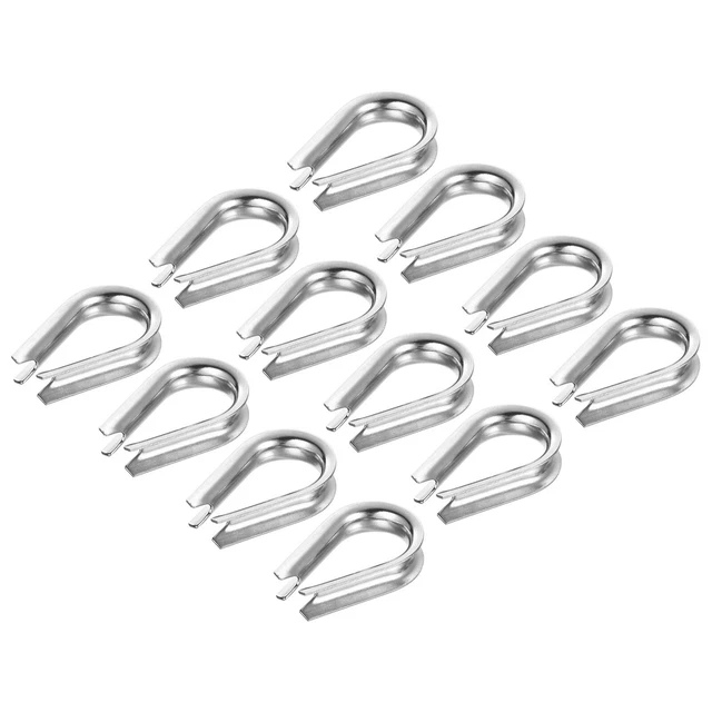M6 Stainless Steel Thimble, 50 Pack Wire Rope Thimbles for 1/4" Wire Rope
