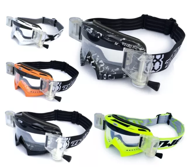 Motocross-Brille TWO-X Crossbrille Race Roll Off MX Enduro Cross