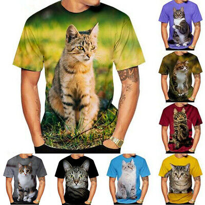 Cute Animal cat 3D Print T-Shirt Women/Mens Fashion Casual Short Sleeve