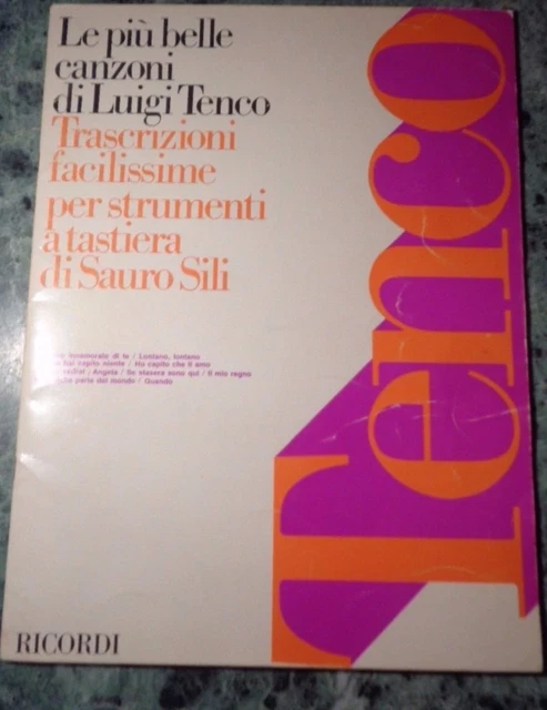 Le Più Belle Canzoni Di Luigi Tenco Spartiti Strumenti Tastiera Ricordi 1972