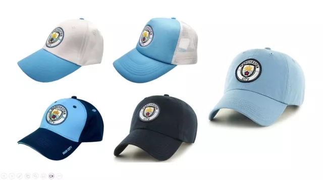 Manchester City FC Adults Official Football Crest Baseball Cap Various Designs