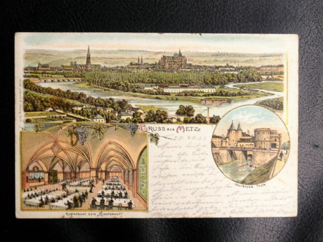 Cpa Moselle 57: Metz Greeting - Seal On The Back Of The 23Rd 10. 03. (1903) - Tbe