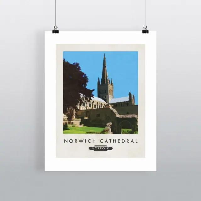 Norwich Cathedral, Norfolk - Fine 28x35cm Art Print