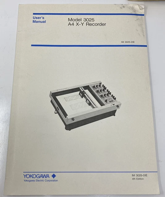 ORIGINAL YOKOGAWA 3025 A4 XY Recorder Plotter User's Manual 24.49