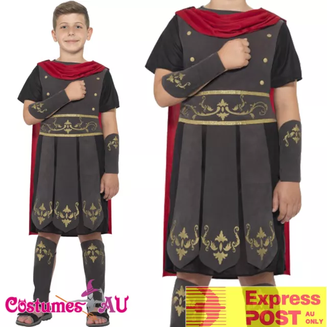 Boys Gladiator Roman Soldier  Costume Hero Greek Warrior Book Week Kids Medieval