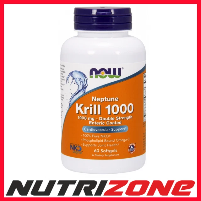 NOW FOODS NEPTUNE Krill Oil 1000mg Double Strength Heart Health 60