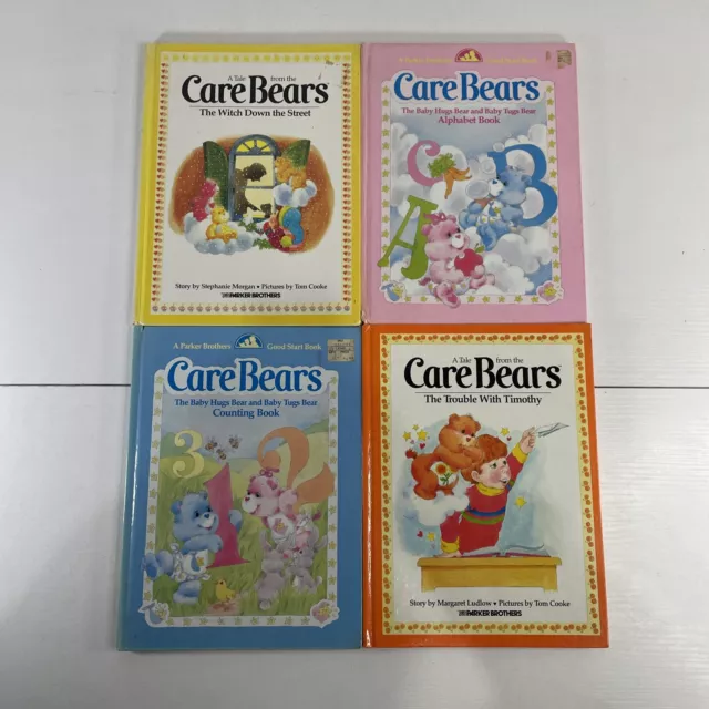 Vtg Lot 4 A Tale From The Care Bears Books - Hardcover - Parker Brothers 80s