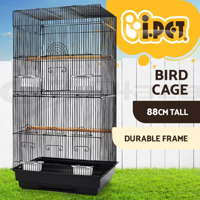 i.Pet Bird Cage Large Bird Cages Aviary Budgie Cage Parrot Pet Small Stand 88CM