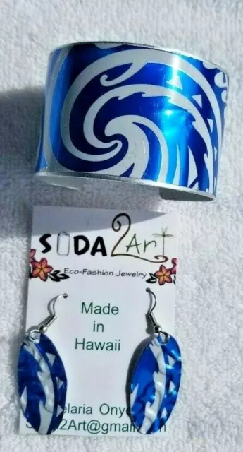HAWAIIAN SODA2ART BRACELET ET BOUCLES D'OREILLES ensembles de boîtes à soda recyclées HAWAII