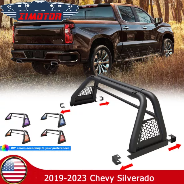 For 2019-2023 Chevy Silverado GMC Universal Roll Sport Bar Truck Chase Rack Rail