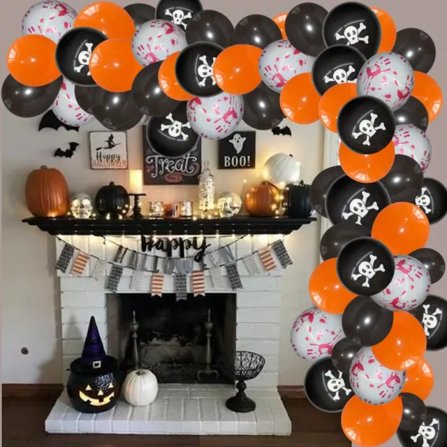 Halloween Confeti Látex Globo Arco 100 PC Kit Guirnalda Fiesta Halloween Decor