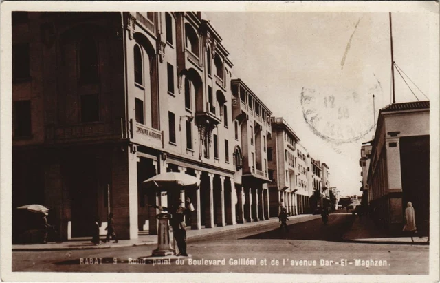 CPA AK MAROC RABAT Point du Boulevard Gallieni avenue DAR El Maghzen (31380)