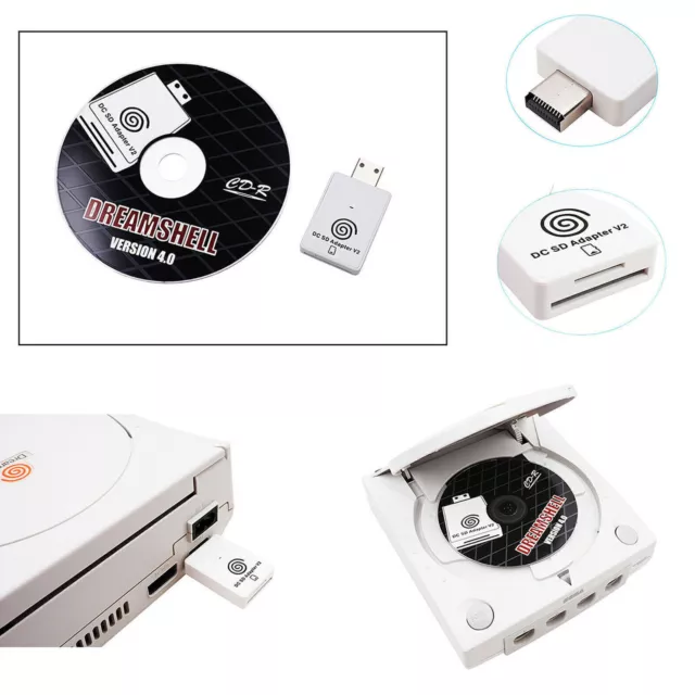 SD/TF Card Reader Adapter + Boot Disc CD For Dreamcast Dreamshell v4.0