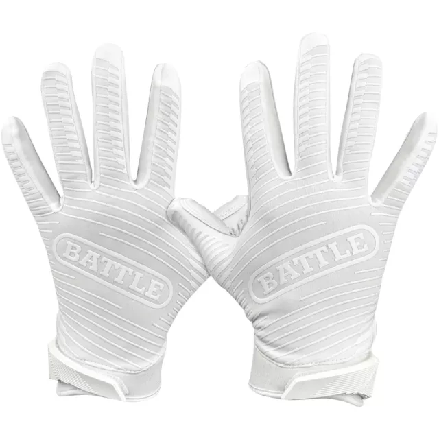Battle Sports Doom 1.0 Adult Football Receiver Gloves - White