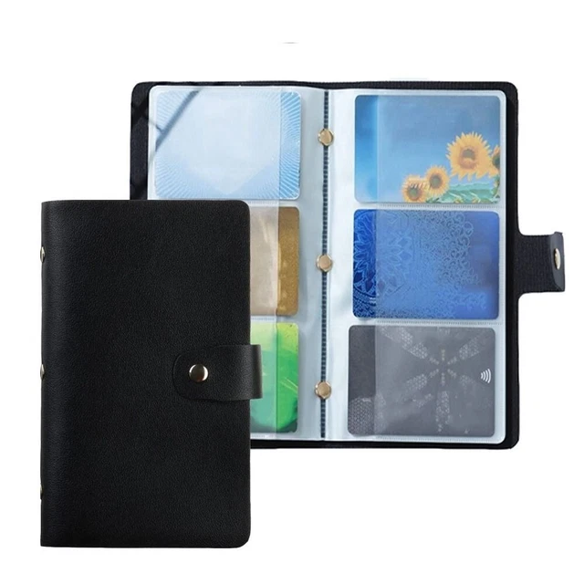 Porta Biglietti Da Visita In Pelle - Capacità 300 Carte, Colore Nero, Elegante E Portatile - Foto 5