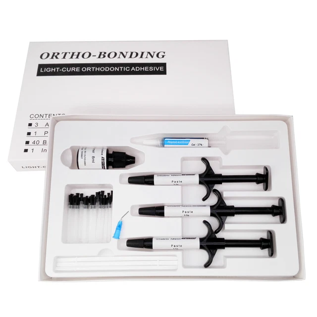 Sistema de unión adhesiva de resina de ortodoncia dental para brackets brace