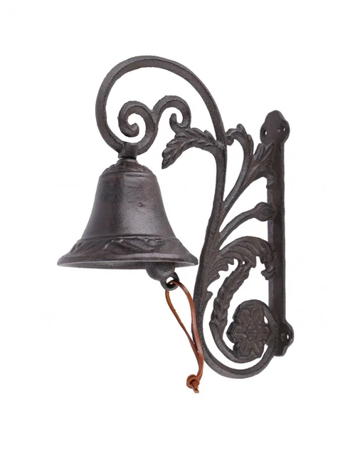 ANCIENNE CLOCHE MURALE en laiton, de hall, rue, portail (Non fêlée - Sonnerie) EUR 44,50 - FR