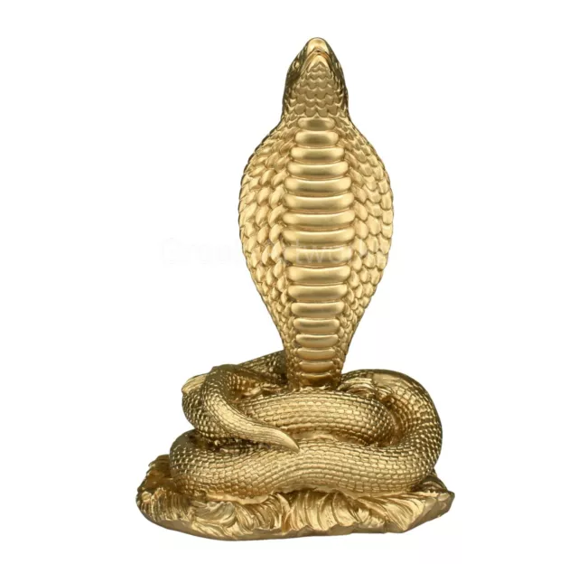 King Cobra Snake Serpent Statue Sculpture Cast Marble Gold Colour