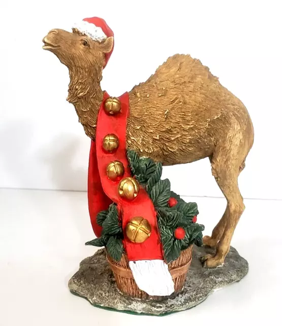 Nanco Vintage 1989 Tom Rubel Christmas Camel  Santa Hat Bells Figurine 6"x4"x5"