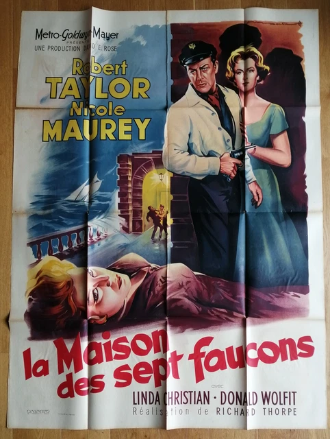 MAISON DES SEPT FAUCONS affiche cinema originale 160x120 '59 taylor soubie