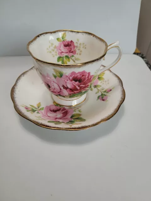 Tea Cup And Saucer  Beautiful  Royal Albert American Beauty Bone China