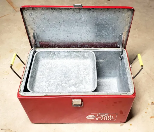1960's Original Coca-Cola Things go better with Coke Ice Chest Cooler Top Tray