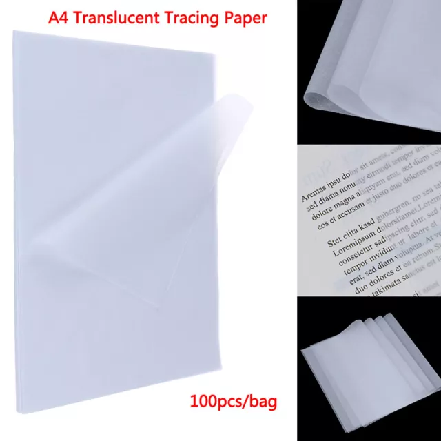 100pcs A4 Translucent Tracing Paper Copy Transfer Printing Drawing Paper EL