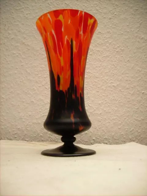 Czech glass KRALIK Rückl Tango Satin bohemian Vase Jugendstil Art  Deco h 21cm