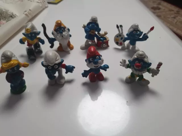 Schlumpfsammlung Schleich Schlümpfe Konvolut smurfs collection Sammlung. 8stuck.