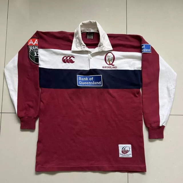 Queensland Reds 2001 Rugby Union Jersey Mens Small Vintage Shirt RARE Longsleeve