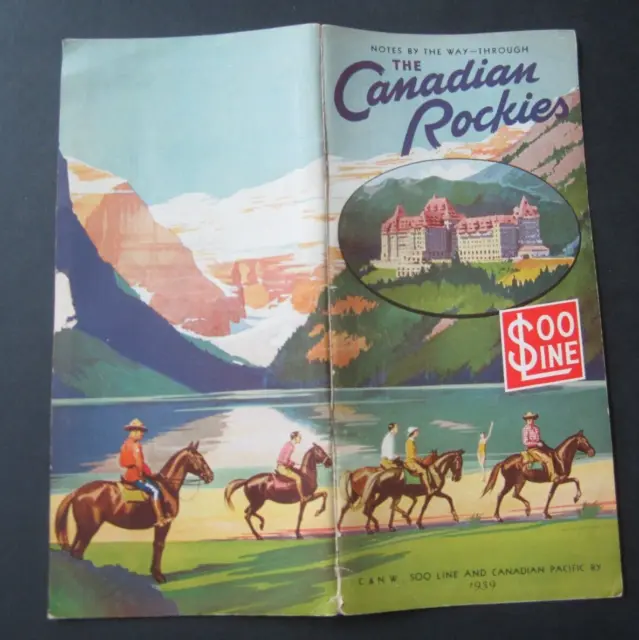Old Vintage 1939 - SOO LINE Railroad Brochure - The CANADIAN ROCKIES
