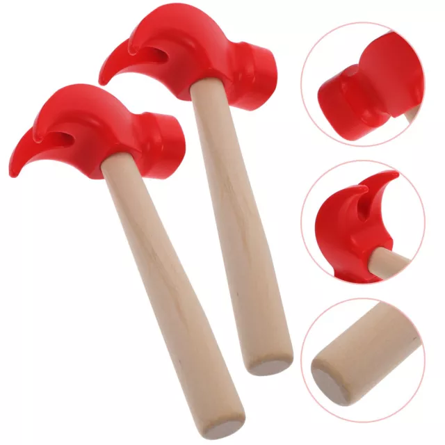 2 Pcs Rot Plastik Spielzeughammer Für Kinder Baby Blöcke Montagehammer