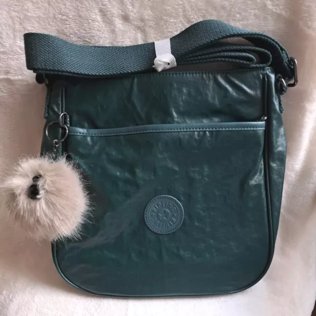 KIPLING HARMONIOSA Cross Body Bag BNWT Forest Green Lacquer medium size 44.00 PicClick UK