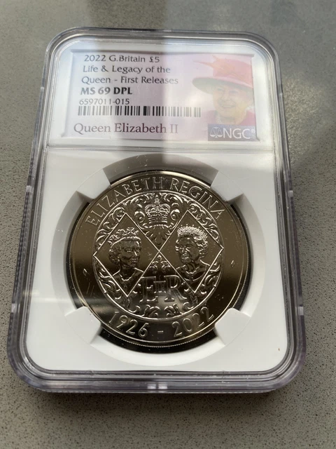 2022 GREAT BRITAIN 5Pd Ngc Ms69 Dpl Queens Tudor Beasts Lion Of