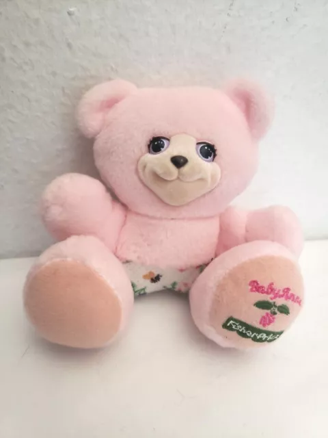 Vintage Fisher Price Briarberry Baby Anna Pink Bear Plush Stuffed Animal
