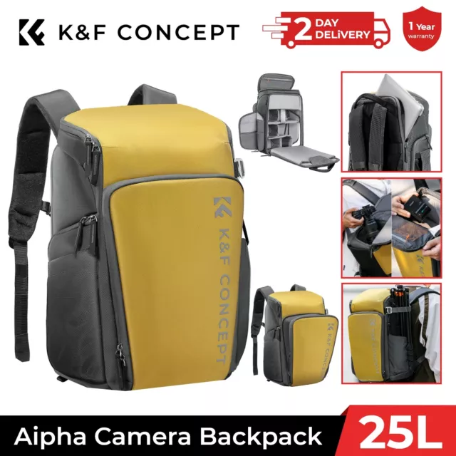 K&F Concept Camera Backpack 25L bags Large Capacity for Photographers DSLR Canon