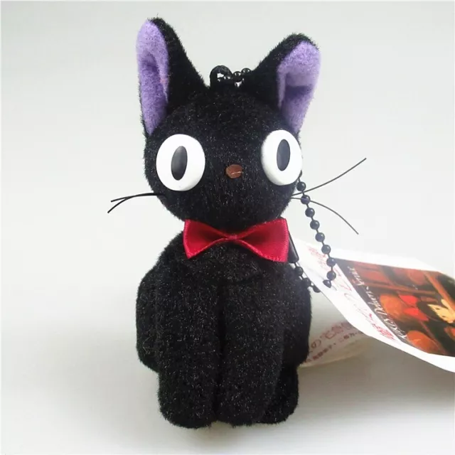 Porte Cle Peluche Jiji Chat Noir Assis Kiki La Petite Sorciere Ghibli 10 Cm