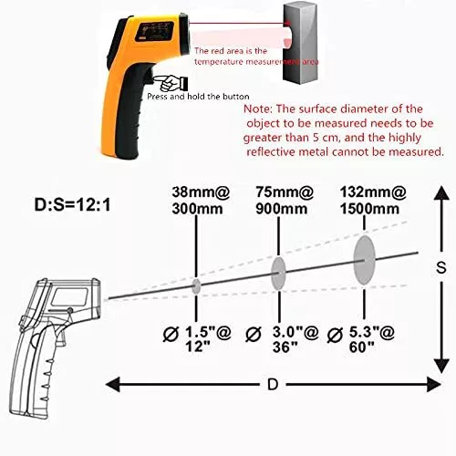 Digital Thermometer Infrared Gun IR Laser LCD Temperature Non-Contact Meter Gun 3