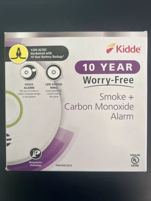 Kidde ‎P4010ACSCO Smoke/Carbon Monoxide Combo Hardwired 10-Year Battery Backup