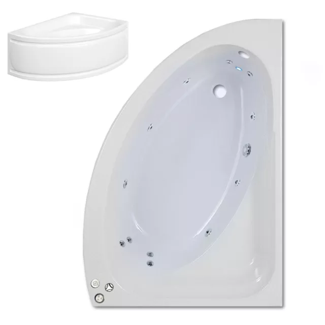 Trojan Orlando 1500 x 1020mm RH Corner 12 Jet Whirlpool / Spa Bath inc Panel